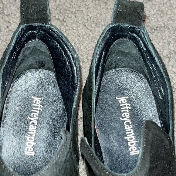 Jeffrey Campbell Rosee Western Ankle Square Toe Boots, Black Suede Snake Size 7 - Picture 8 of 9